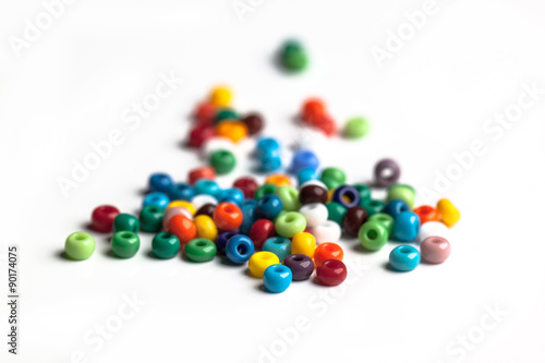 colored glass beads isolated