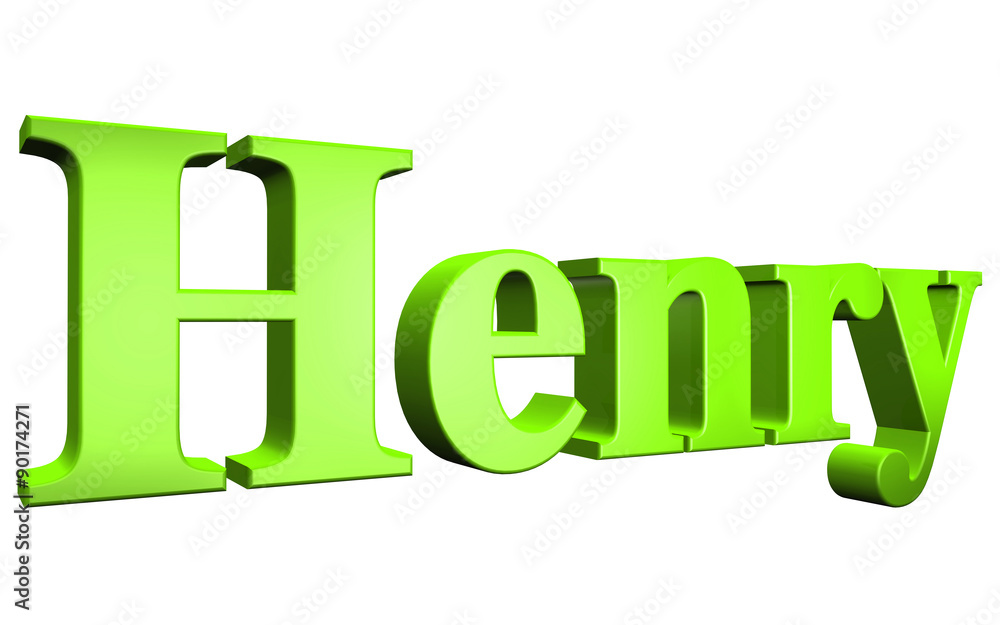 3D Henry text on white background 3D Henry text on white background