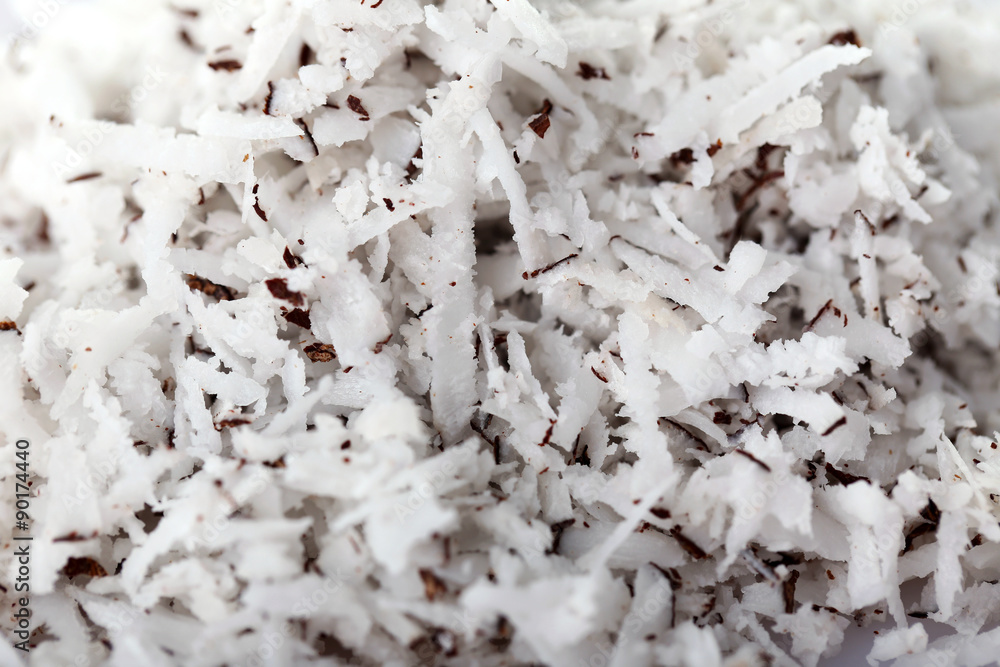 Texture of desiccated coconut