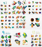 Set of abstract paper elements, infographics templates