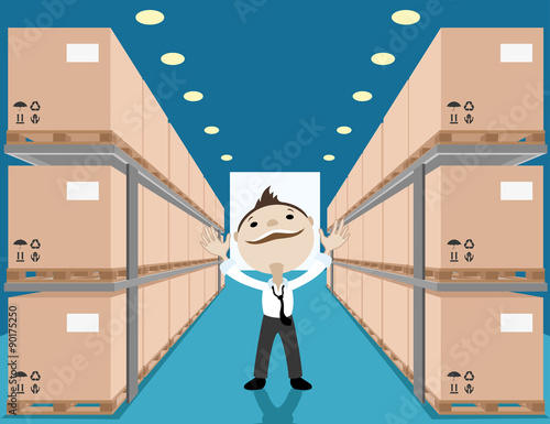 Warehouse with boxes.