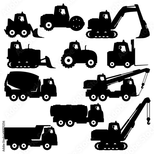 Trucks and tractors.