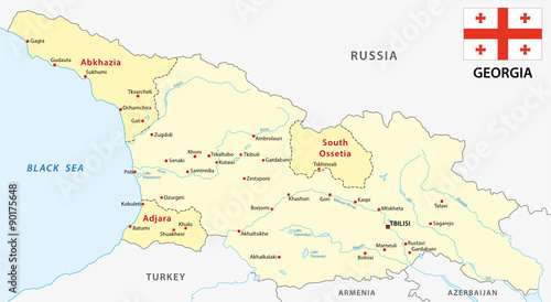 georgia map with flag