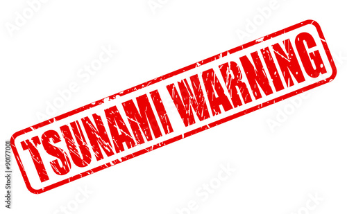 TSUNAMI WARNING red stamp text