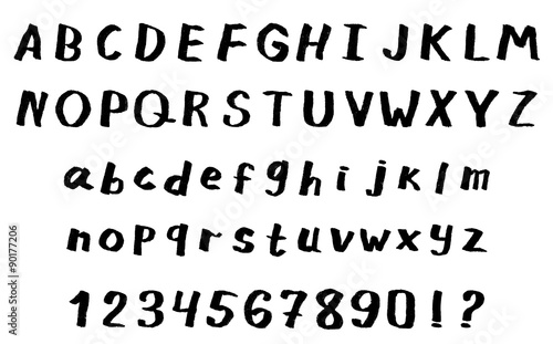 Hand drawn font: alphabet a...