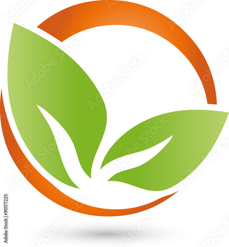 Zwei Blätter Logo, Pflanze, Heilpraktiker