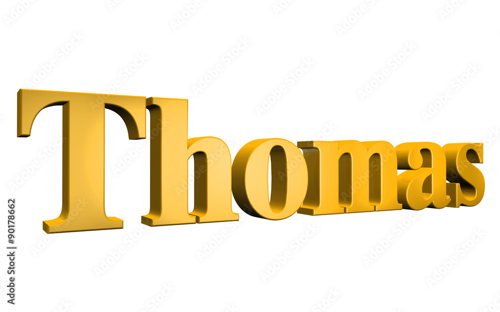 3D Thomas text on white background 3D Thomas text on white background