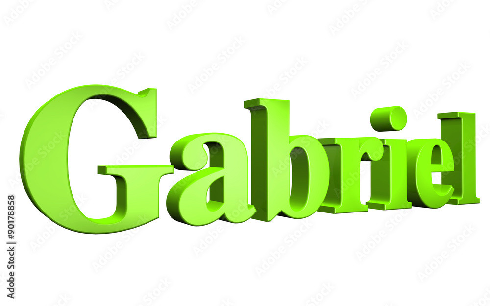 3D Gabriel text on white background 3D Gabriel text on white background