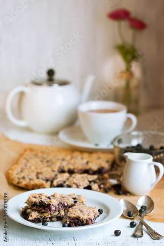 Wallpaper Mural Breakfast with blueberry pie Torontodigital.ca