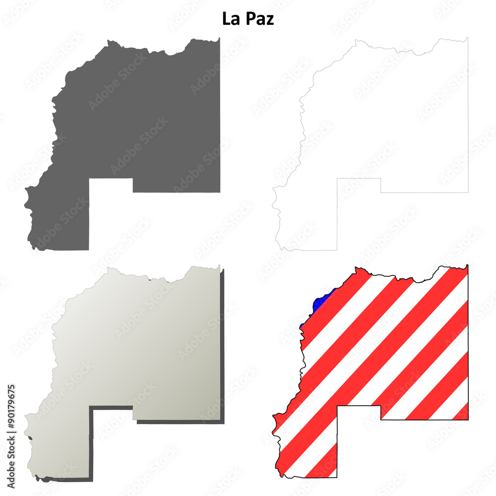 Naklejka premium La Paz County (Arizona) outline map set