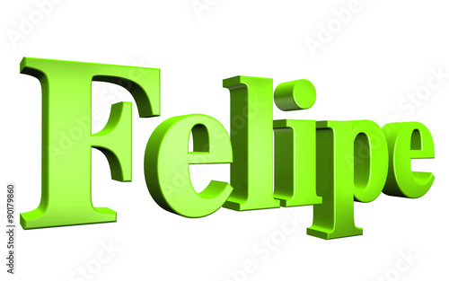 3D Felipe text on white background