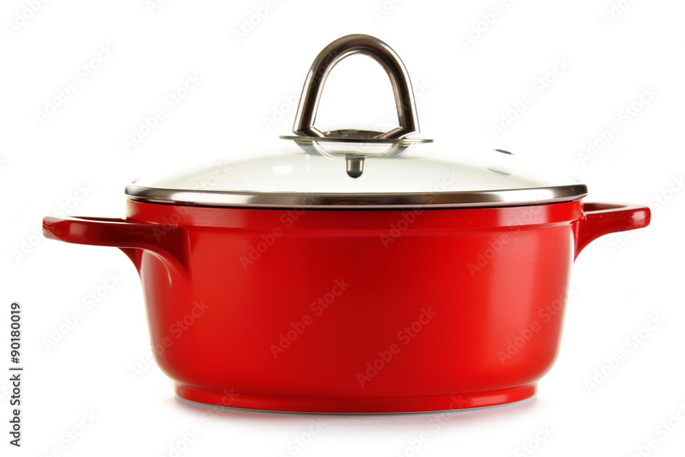 Fotografie Steel pot isolated on white background