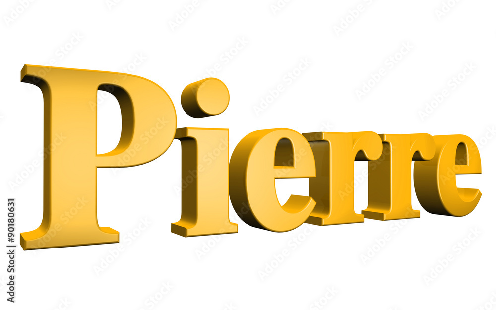 3D Pierre text on white background 3D Pierre text on white background