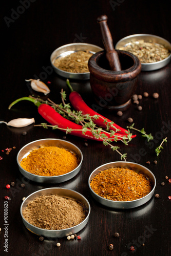 Red hot chili peppers and spices