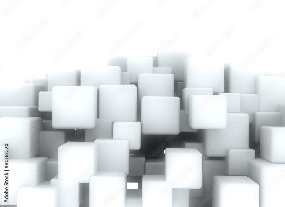 White 3d cubes White 3d cubes