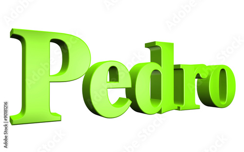 3D Pedro text on white background