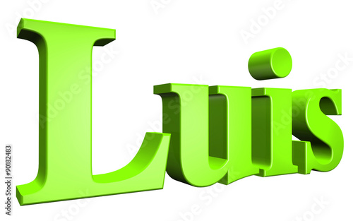 3D Luis text on white background