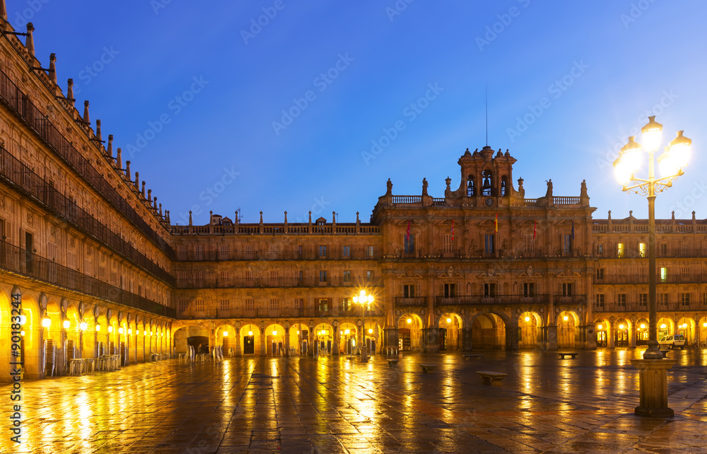 Plaza Mayor at Salamanca in mornig
