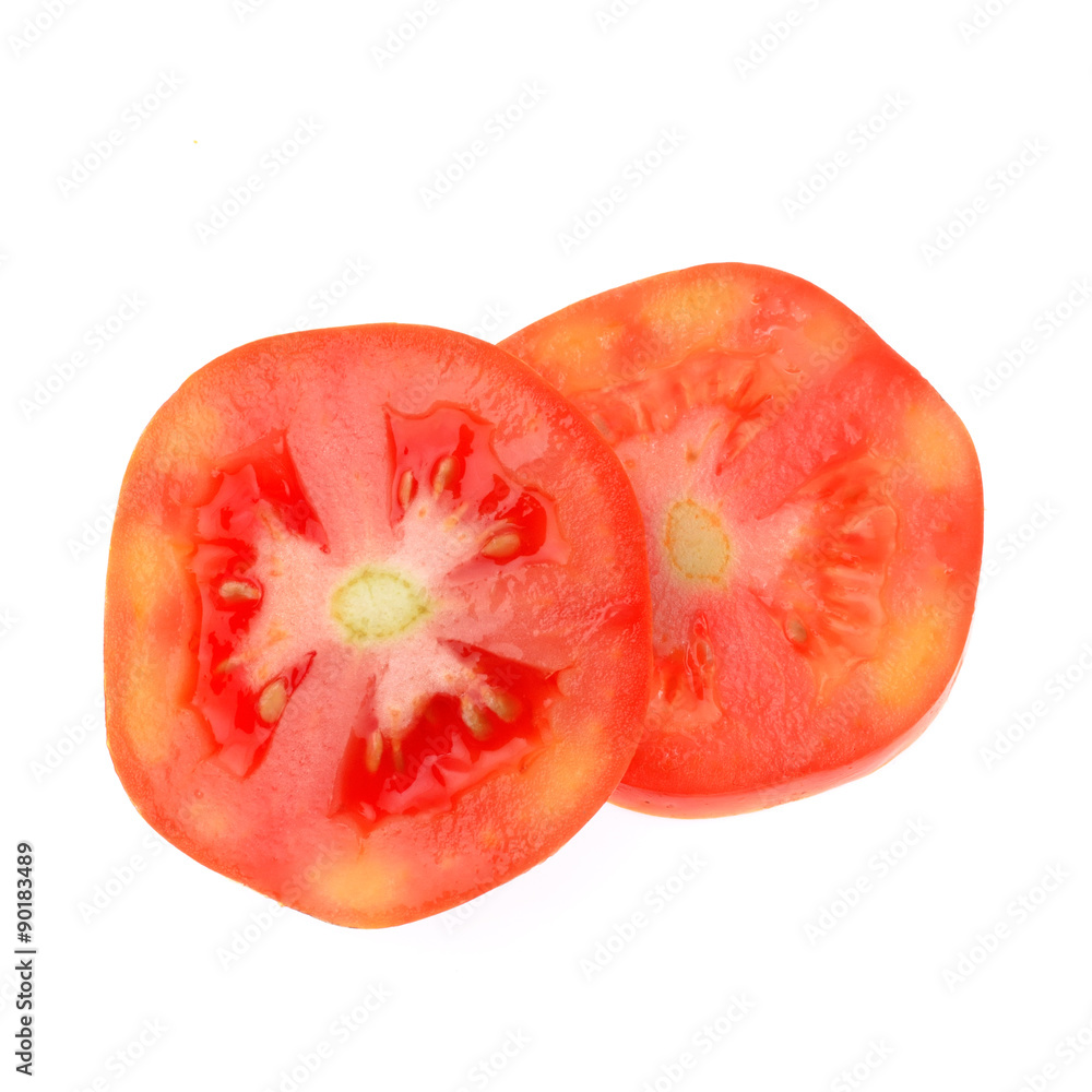 Tomato sliced isolated on white background Tomato sliced isolated on white background