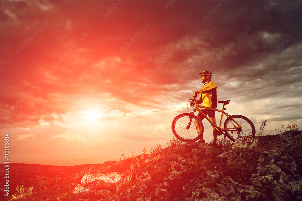 Fototapeta premium Mountain Bike cyclist riding outdoor