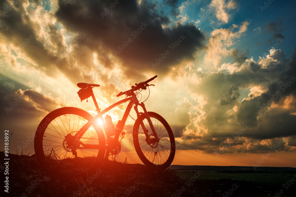 Beautiful scene of bike on sunset Beautiful scene of bike on sunset