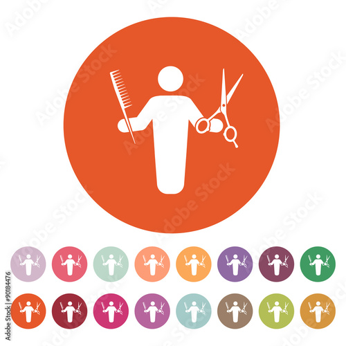 The barber avatar icon. Barbershop and hairdresser, haircutter symbol. Flat