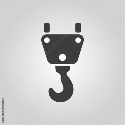 The crane hook icon. Building and lifting symbol. Flat