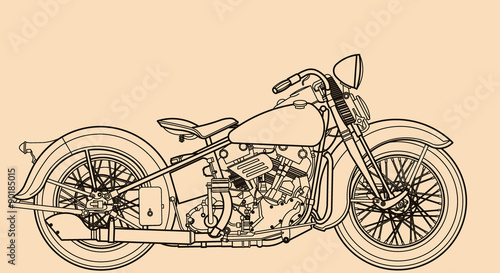 Motorcycle line drawing