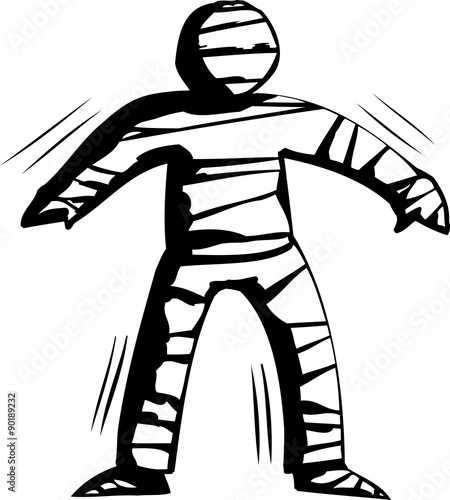 Outline of Stiff Mummy Walking