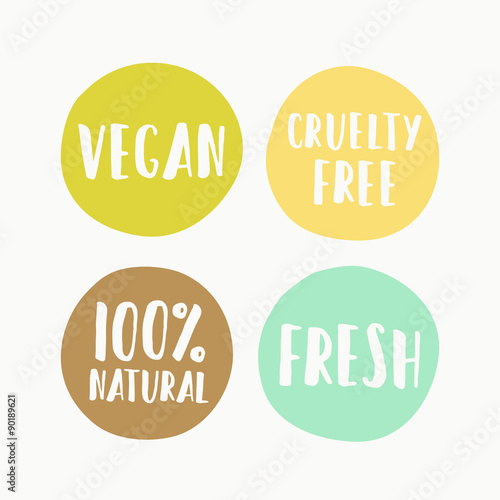 Set of vegan labels for product package