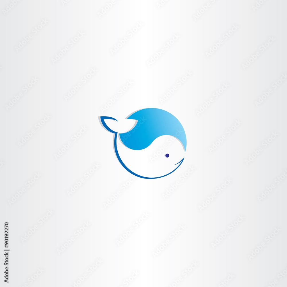 Obraz premium circle whale water wave logo vector
