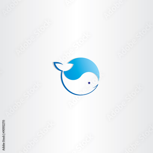 circle whale water wave logo vector