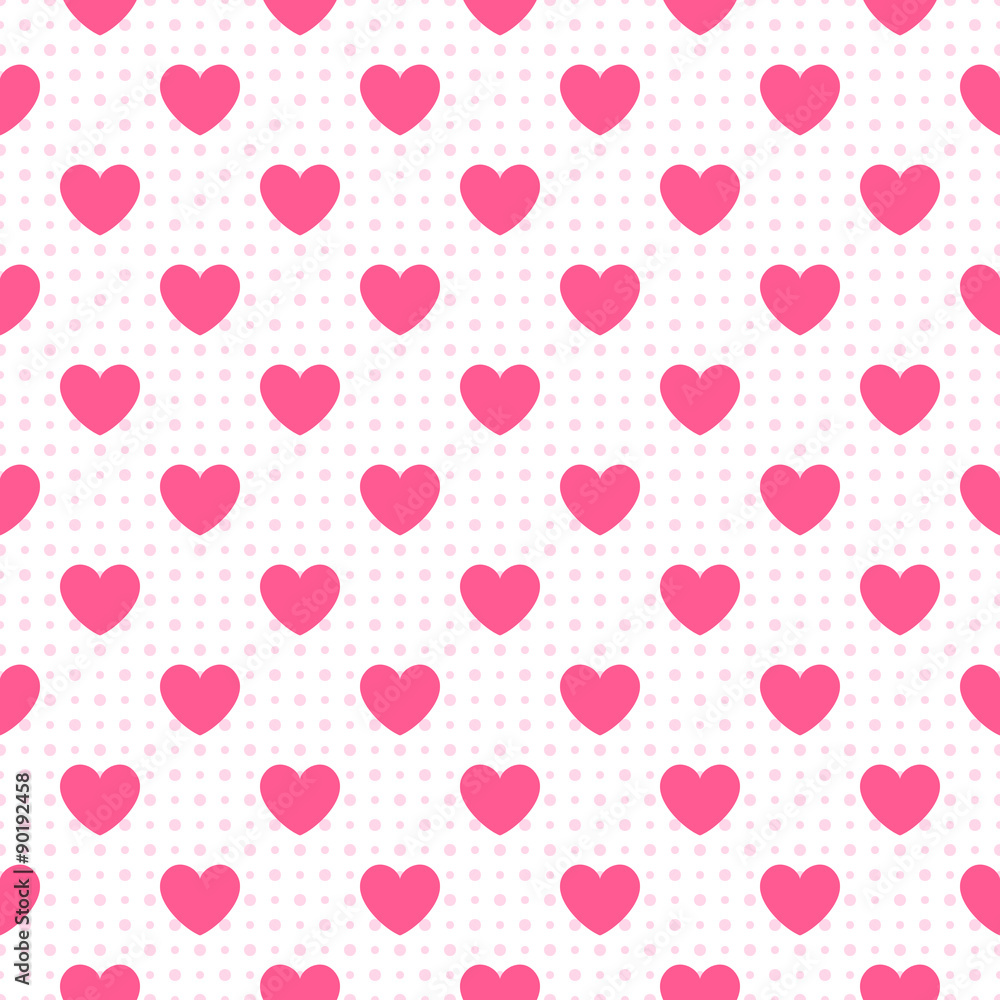 Seamless geometric pattern with hearts.  illustration