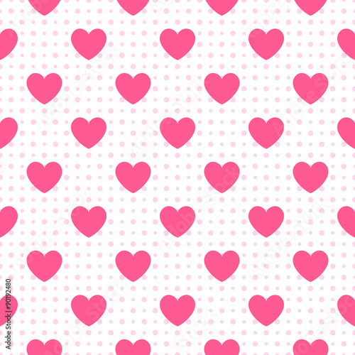 Seamless geometric pattern with hearts. illustration