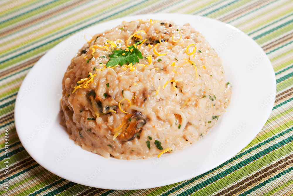 Risotto with seafood