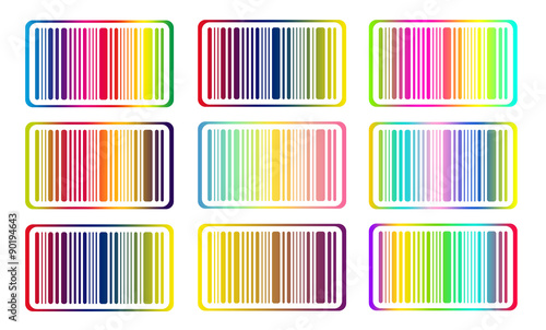 Bright bar codes, isolated on white. Vector image