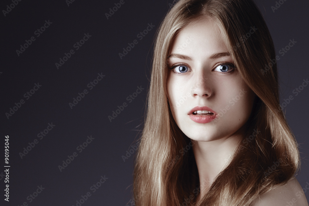 Fashion portrait of elegant woman with magnificent hair. Blonde Fashion portrait of elegant woman with magnificent hair. Blonde