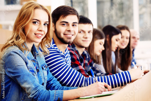 Group of students sitting in classroom