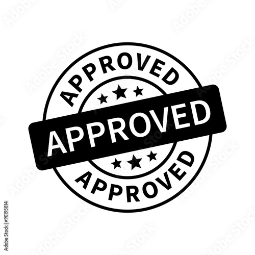 Approved stamp, label, sticker or stick flat icon