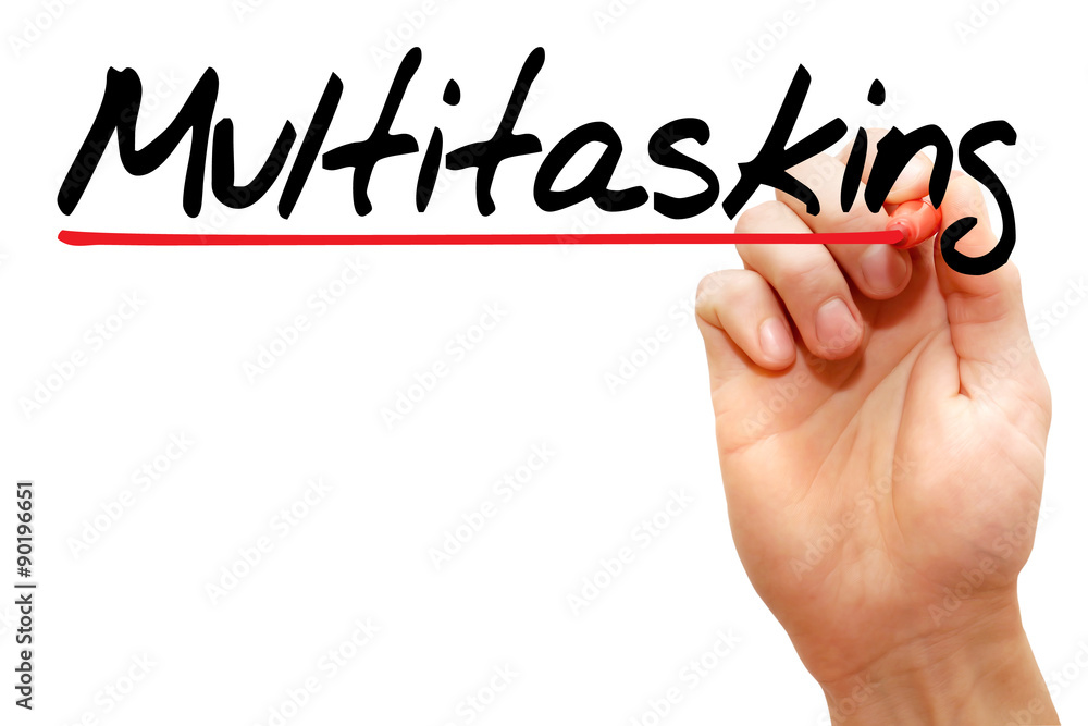 Hand writing Multitasking with marker, business concept Hand writing Multitasking with marker, business concept