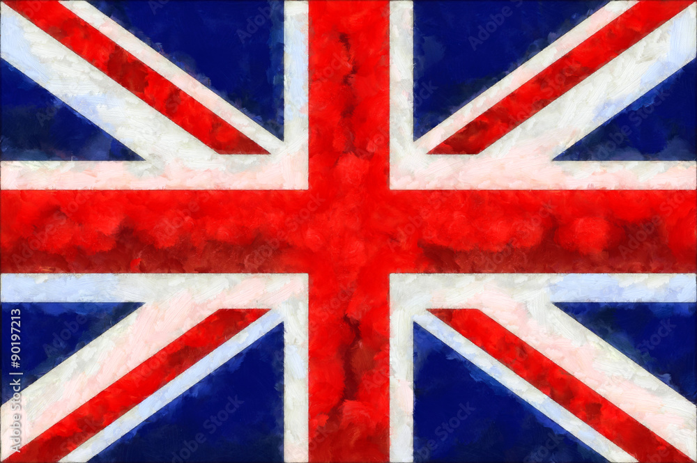 Fototapeta premium United Kingdom Great Britain flag painting