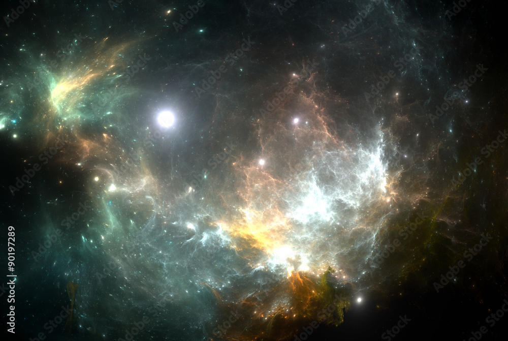 Star illuminating the nebula