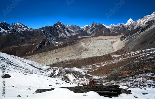 Mountain view from Chukhung Ri hill in Sagarmatha National Park, Nepal photo