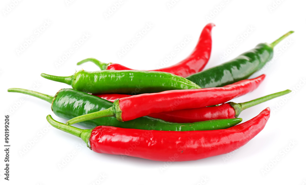 Hot peppers isolated on white
