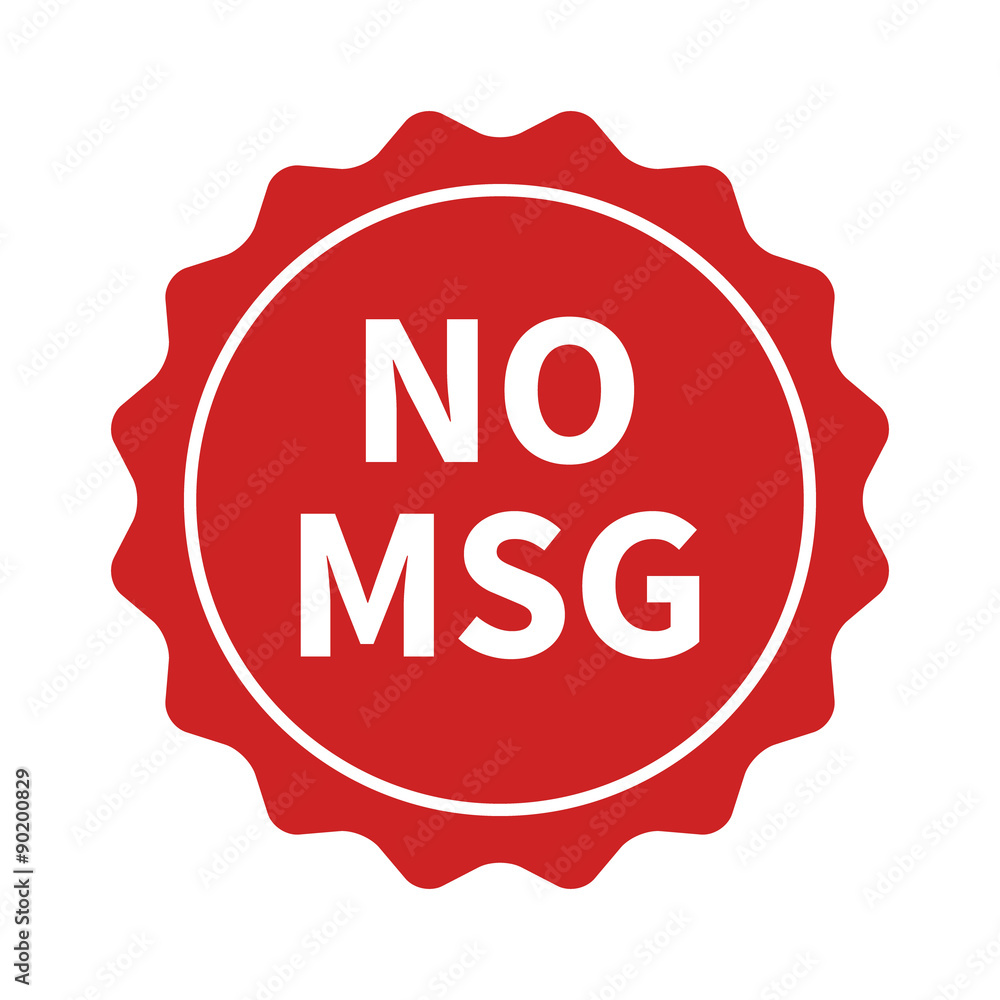 No MSG / MSG free restaurant food badge or sticker flat icon No MSG / MSG free restaurant food badge or sticker flat icon