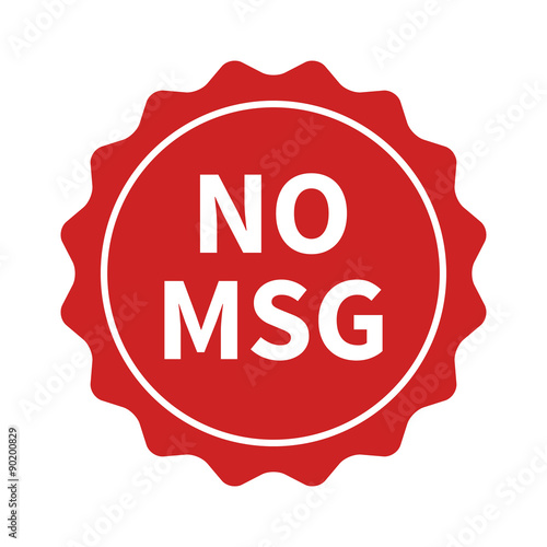 No MSG / MSG free restaurant food badge or sticker flat icon