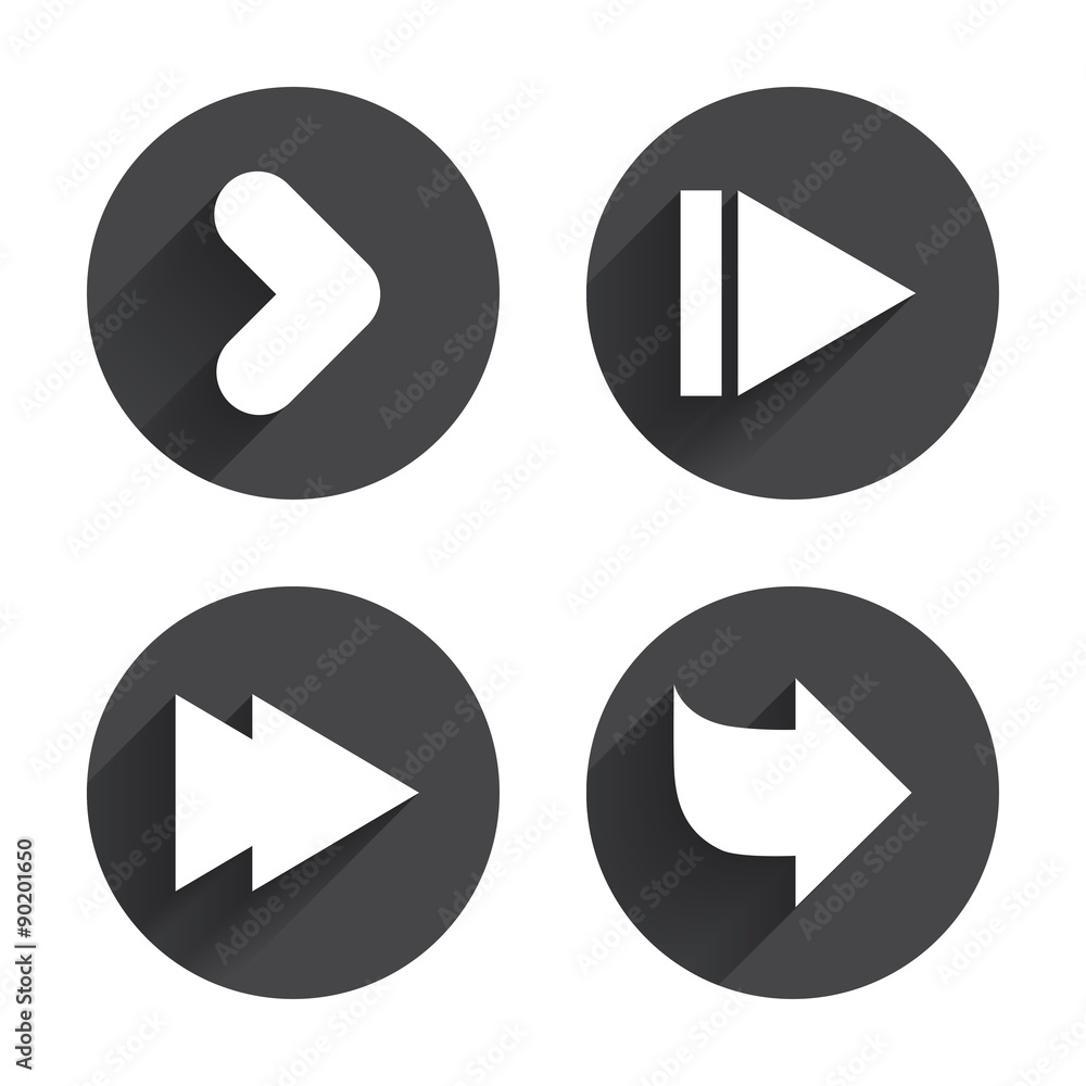 Arrow icons. Next navigation signs symbols. Arrow icons. Next navigation signs symbols.