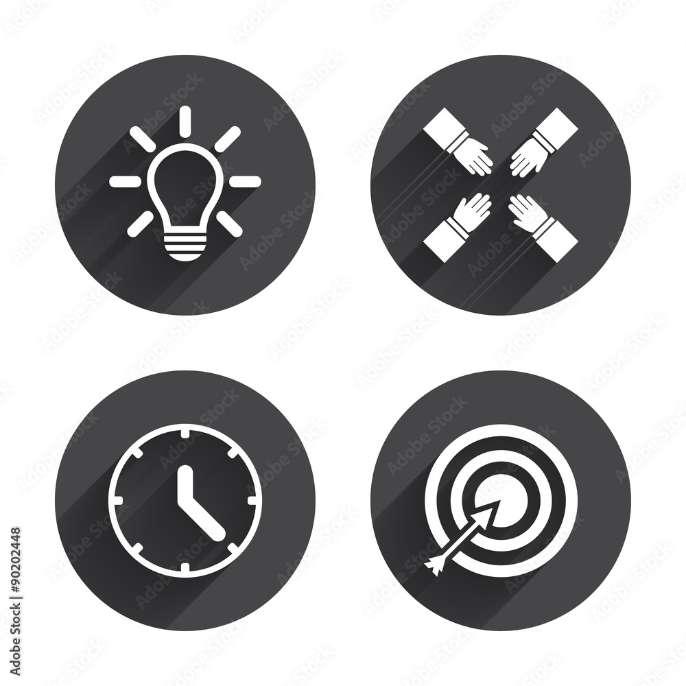 Lamp idea and clock time. Target aim. Lamp idea and clock time. Target aim.