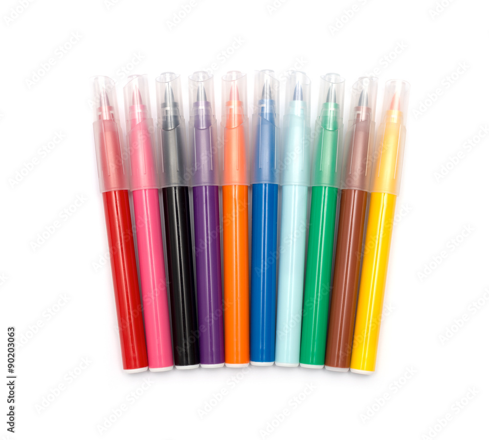 Obraz premium Colorful markers pens Multicolored Felt Pens draw line