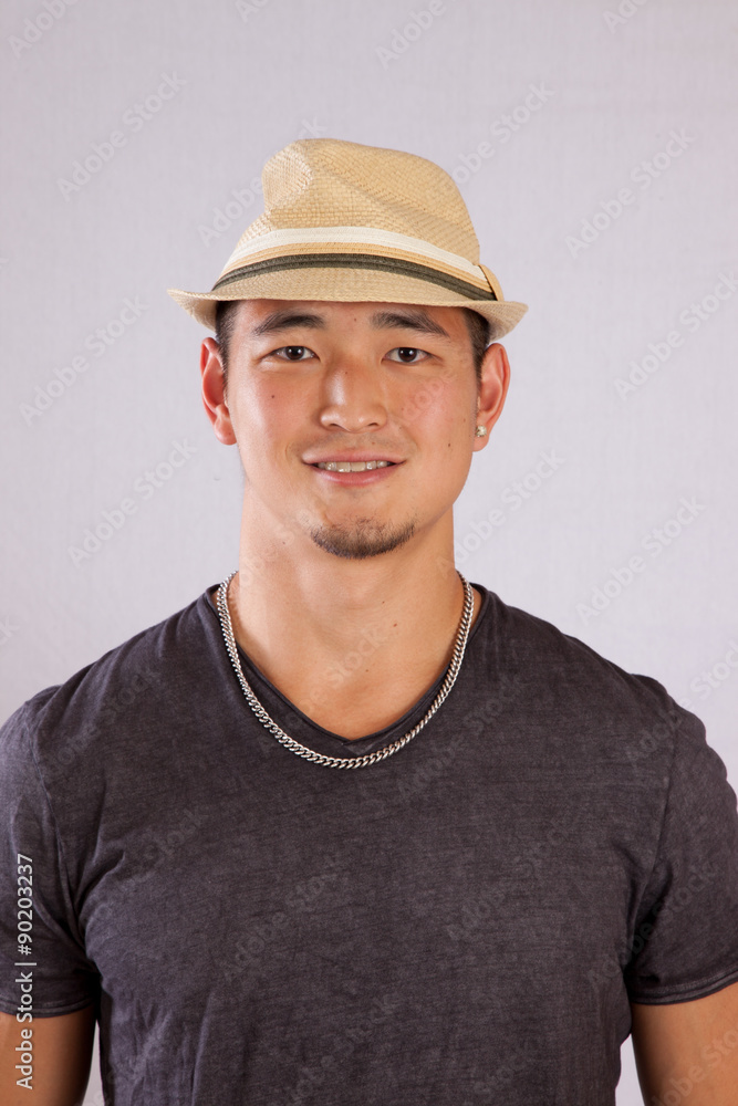 Handsome Asian man smiling Handsome Asian man smiling
